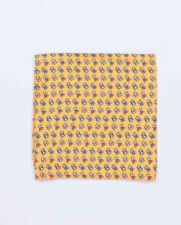 Lenço de Bolso 100% Seda em Amarelo Claro